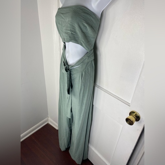 Hello Molly NWT Pop Records Olive Strapless Jumpsuit - Picture 10 of 14